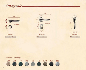 OTTAGONALE - Classic style door handle by GIARA ART DESIGN-BRONZE - view 3